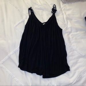 anthropologie black tie top